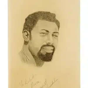 Wilt Chamberlain signed drawing
