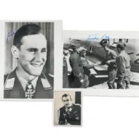 Adolf Galland signed photos and Gunther Rall autographs Luftwaffe lot
