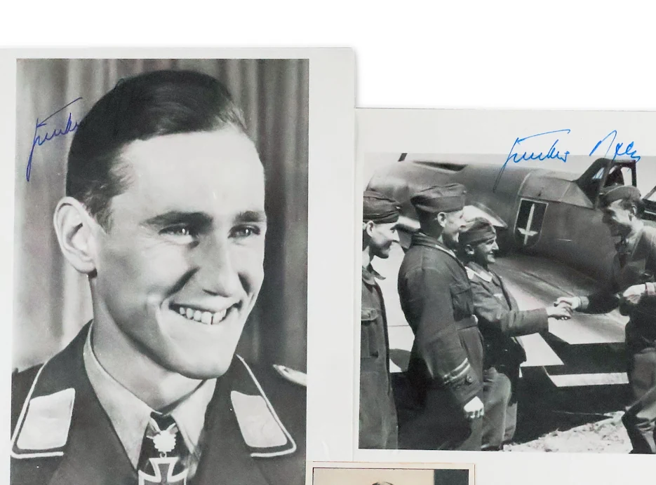 Adolf Galland signed photos and Gunther Rall autographs Luftwaffe lot