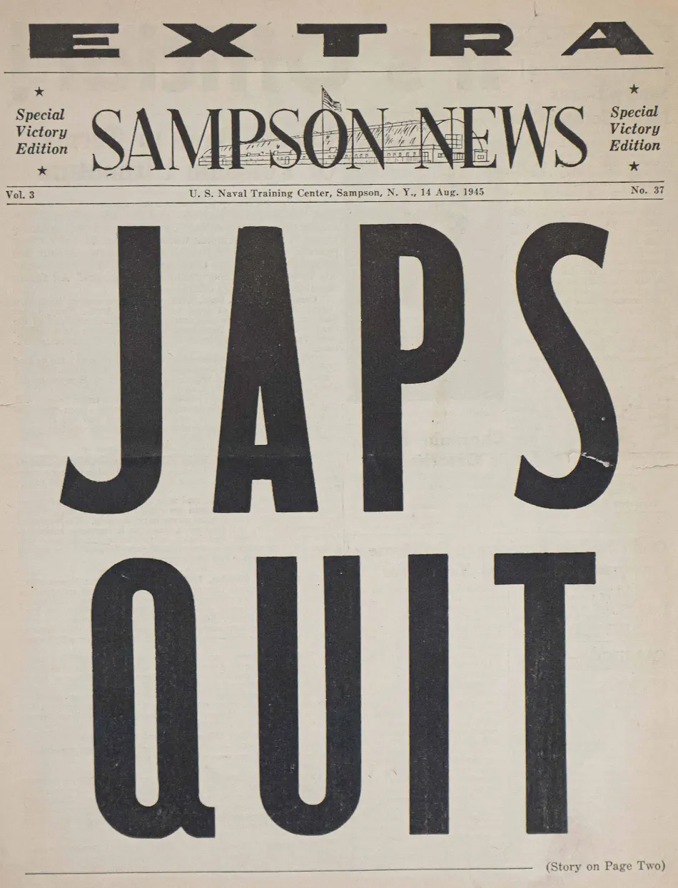 Rare WWII V-J Day Newspaper