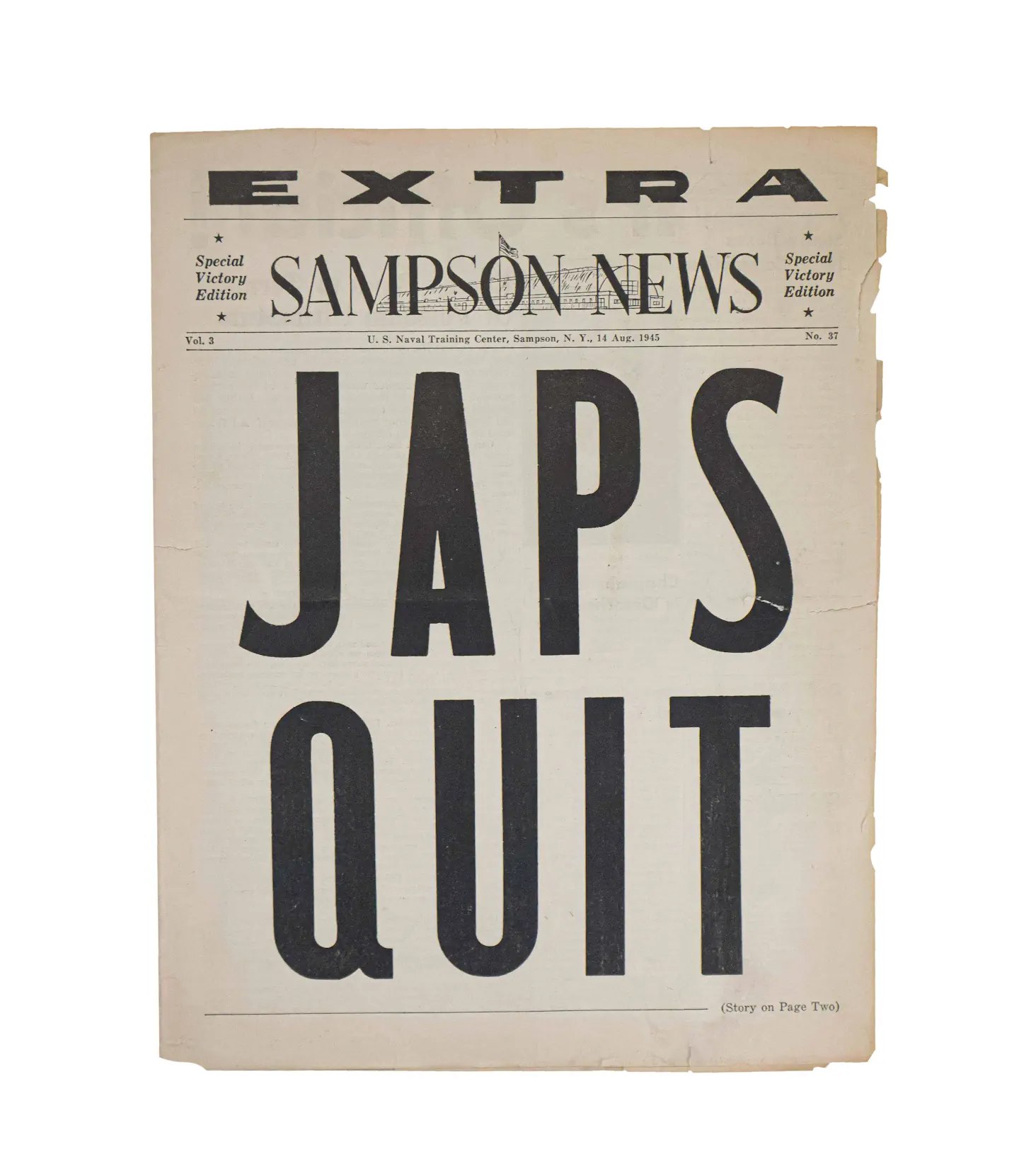 Rare WWII V-J Day Victory Newspaper