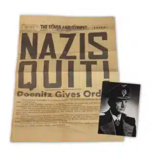 Doenitz Signed Card & Nazis Quit Newspaper