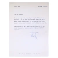Albert Speer Signed Personal Letter